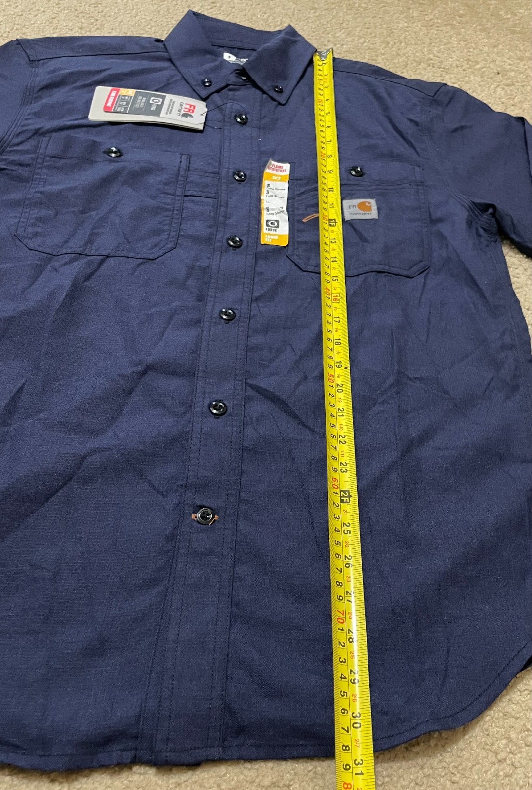 Carhartt FR Force Shirt Men’s S Blue Loose Fit Flame Resistant 2112 TW4138 NWT