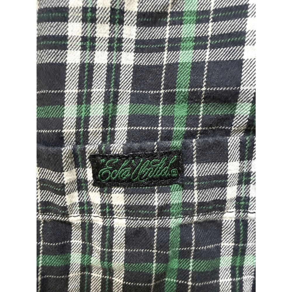 Ecko Unlimited Blue Green and White Plaid Button-Down Shirt