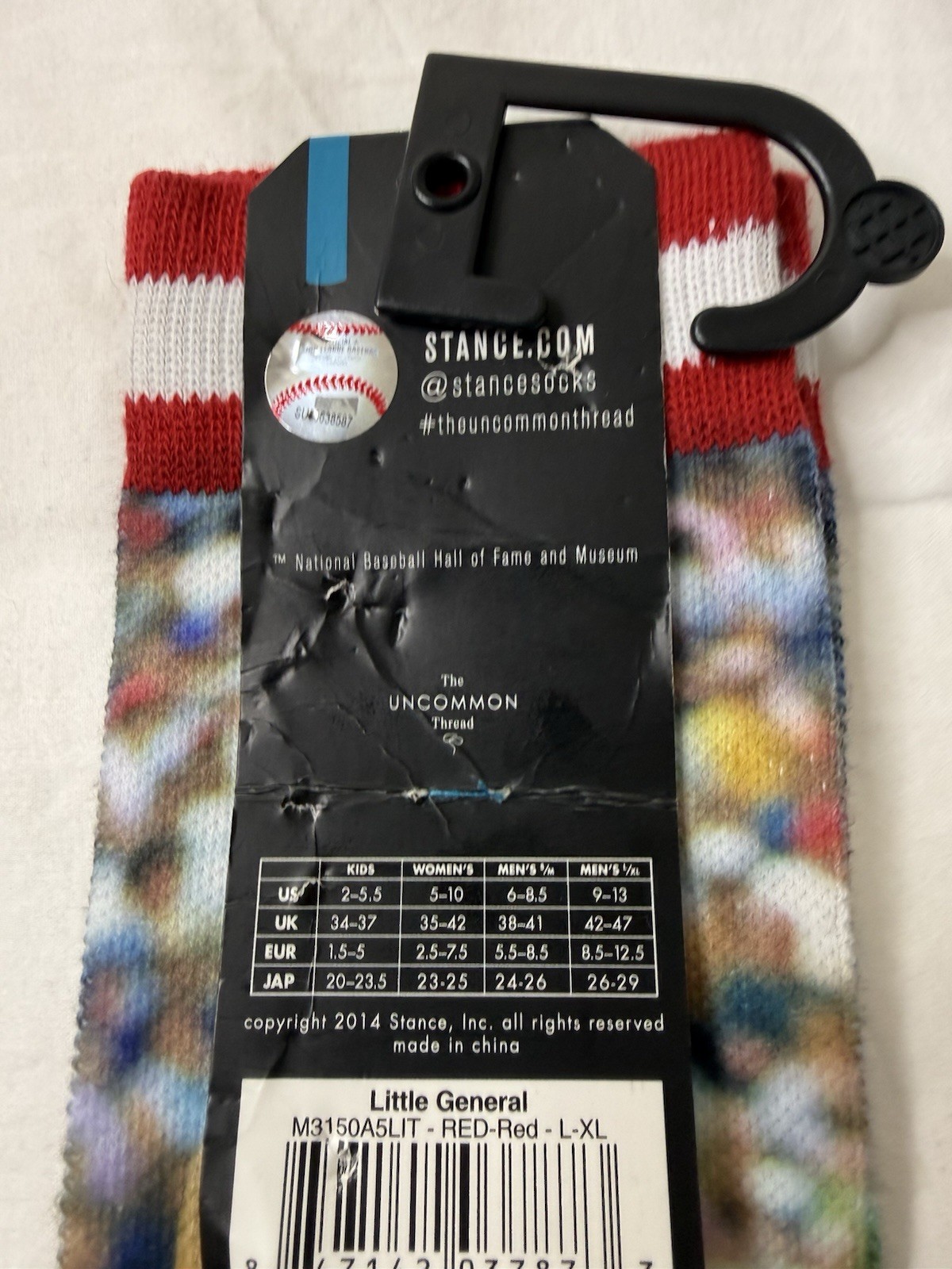 STANCE MLB CINCINNATI REDS Johnny Bench CREW SOCK Men’s Red/White Size L-XL 9-13