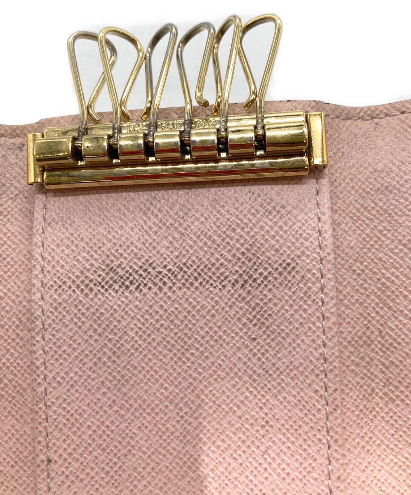 Authentic LOUIS VUITTON Multicle 6 Key Case Brown/Pink Women M61285 #1902