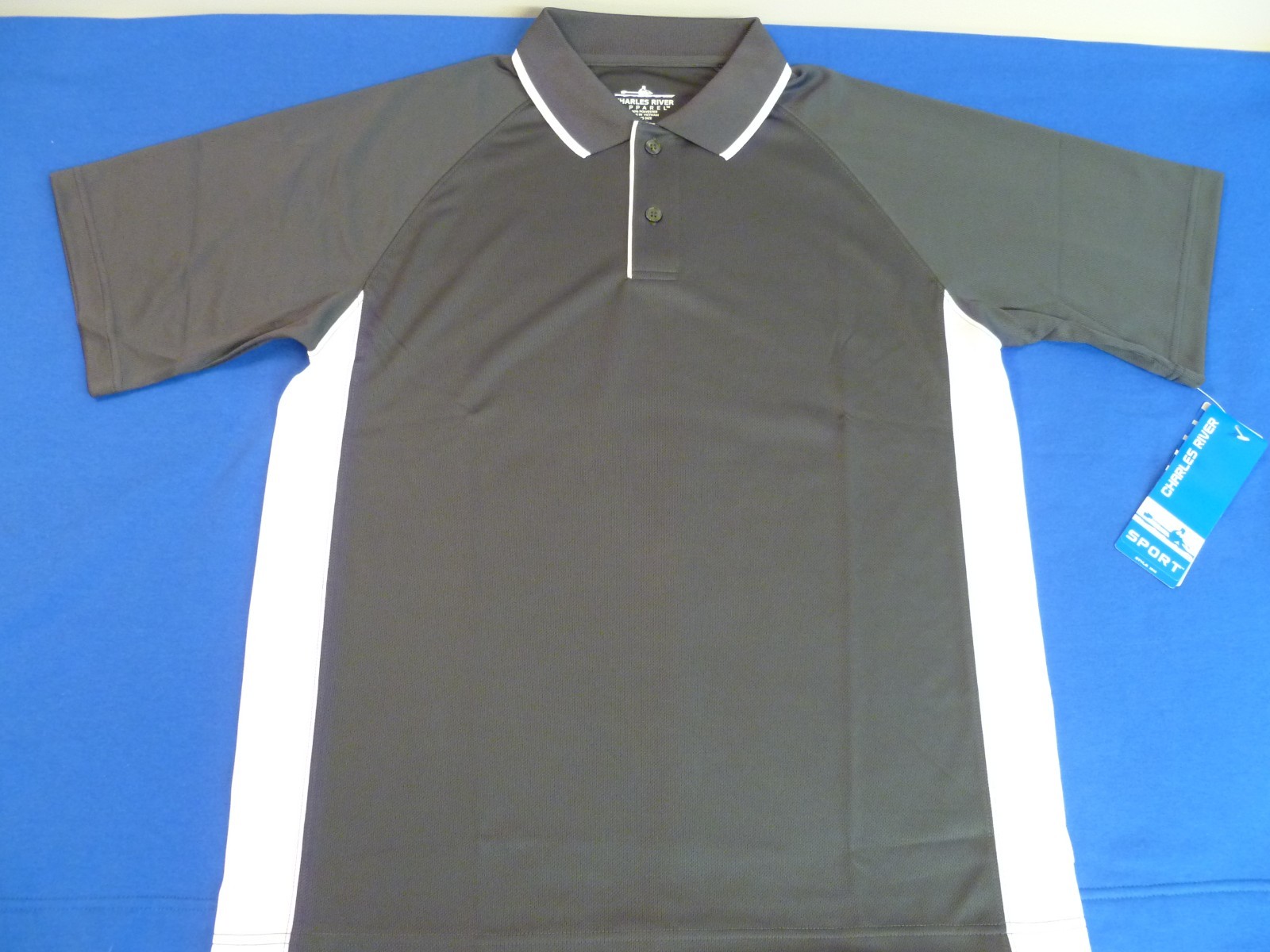 NEW Men’s Charles River Moisture Wicking Polo Shirt-Colorblock