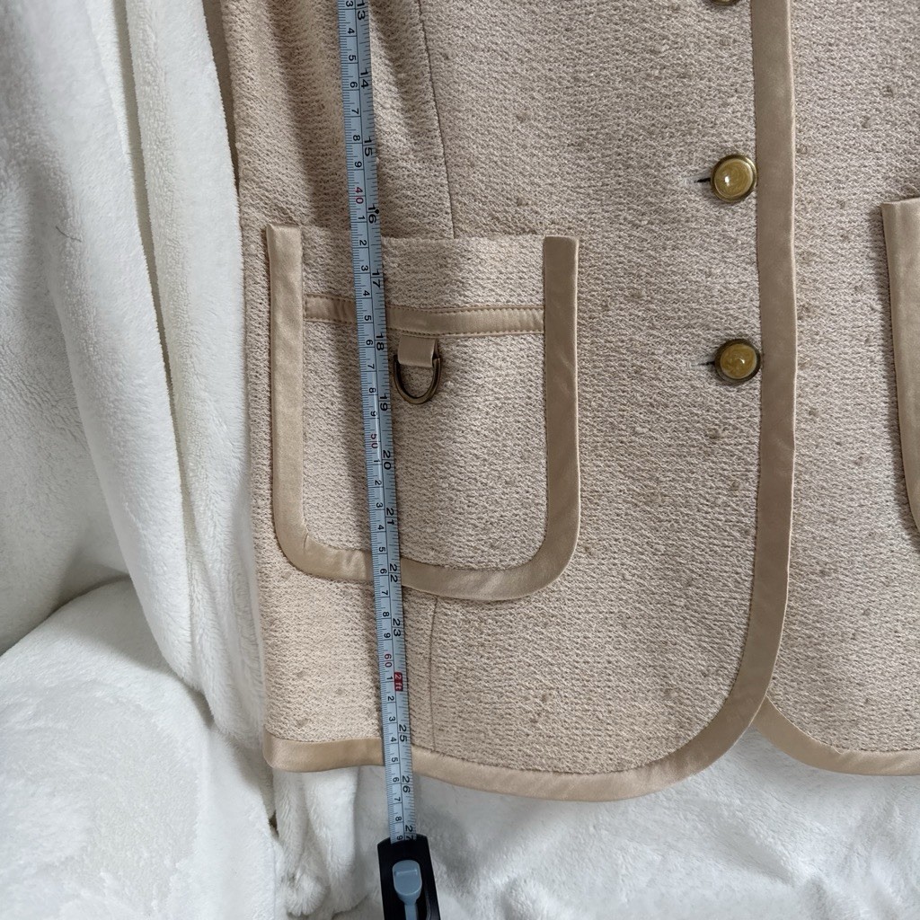 St. John St. John Collection Beige Button Front Jacket w/ Pockets Size XL