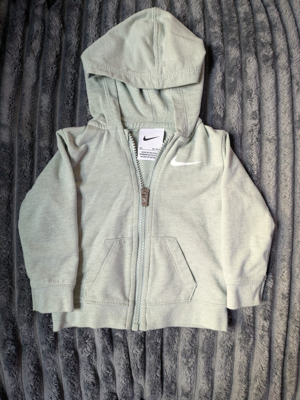 Nike 3-Piece Baby Outfit Set 9M Mint Green Zip Hoodie, Pants, & White Bodysuit