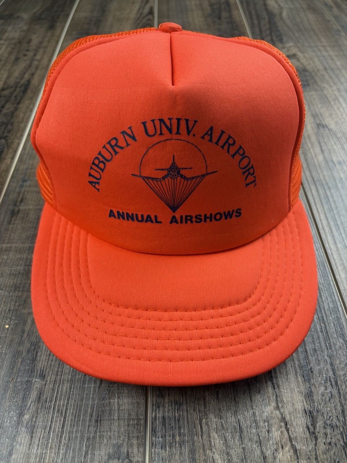 Vintage Auburn University Foam Trucker Cap Airport Made In USA Pilot SnapBack