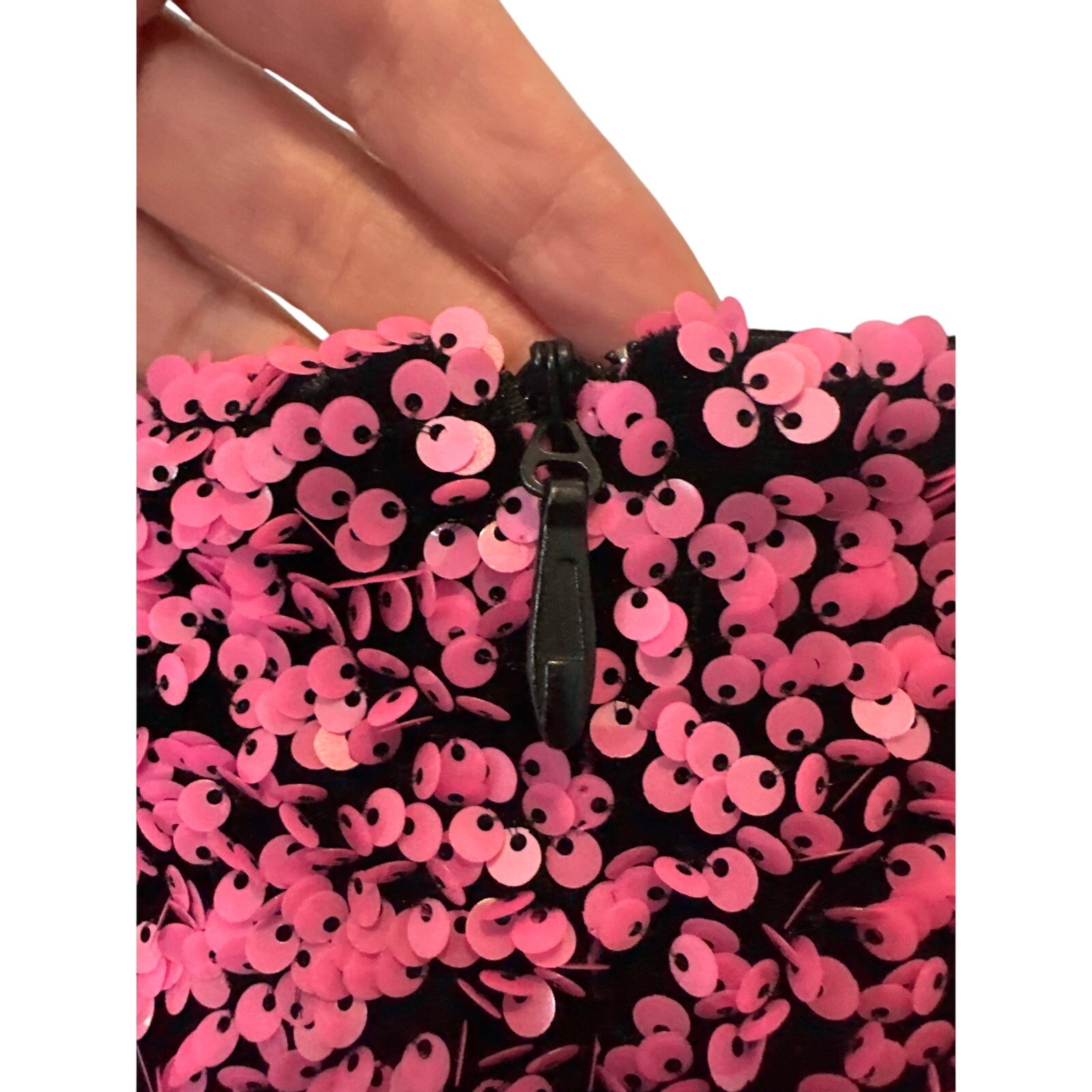 Helsi The Jaime Sequin Column Gown Pink/Black Size S NWT