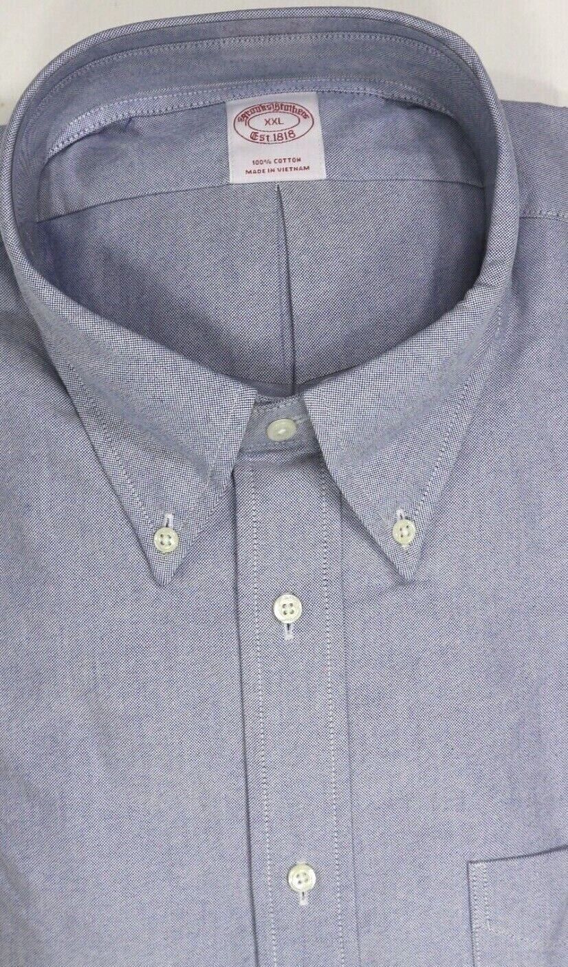 Brooks Brothers Regular The Original Polo Shirt XXL Non-Iron Stretch Light Blue