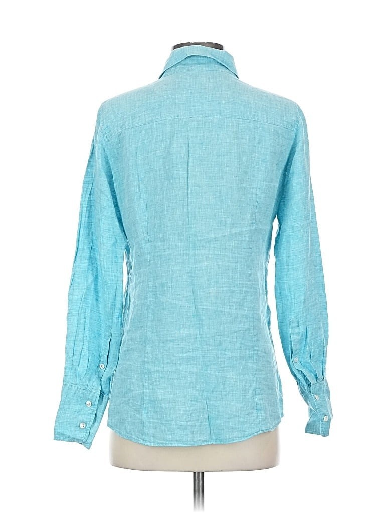 J.Crew Size 4, Linen, Long sleeve button-down shirt, Teal