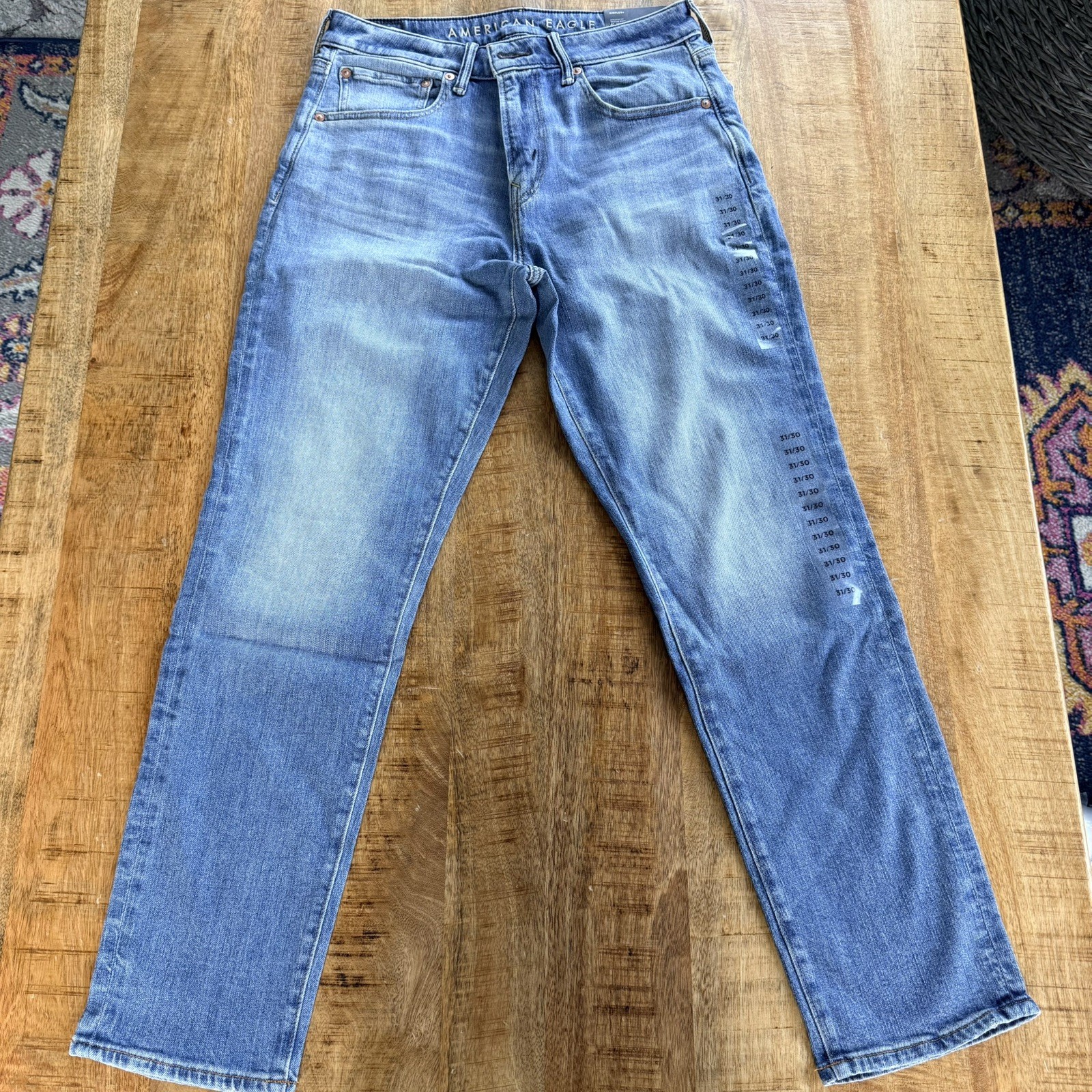 NWT American Eagle Mens Airflex+ Athletic Fit Medium Wash Blue Jeans 31×30