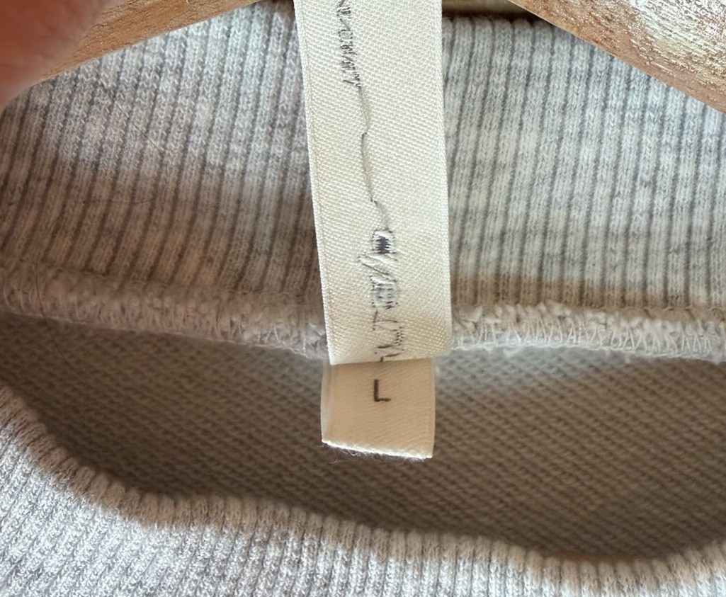 Nap Loungewear Gray Drawstring Hem Cotton Pullover Sweatshirt Cozy Hi Low Sz Lg