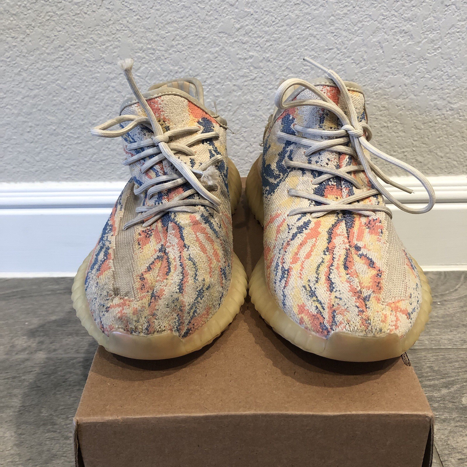 Adidas Yeezy Boost 350 V2 MX Oat Blue Orange Suede Sneakers Men’s Shoes Size 8.5