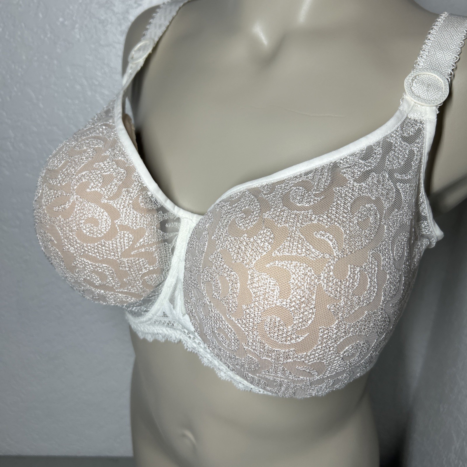 Empreinte Naturel Leia Underwire Unpadded Bra 36G White Floral Lace