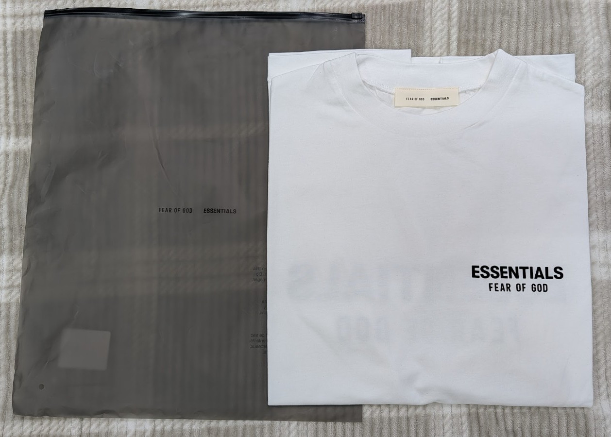 Fear of God Essentials Classic Tee ‘Bright White’ L Size Oversized T-Shirt SS25