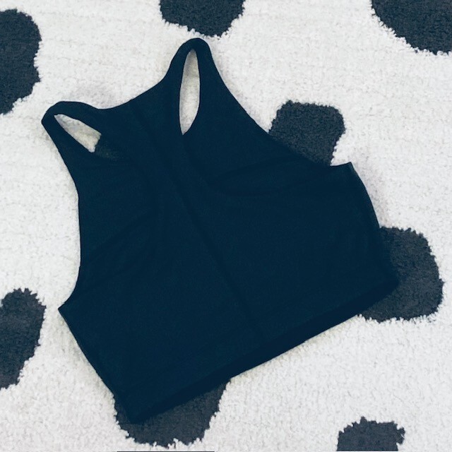 Outdoor Voices Womens Small Black Longline Sports Bra Racerback Workout Crop Top