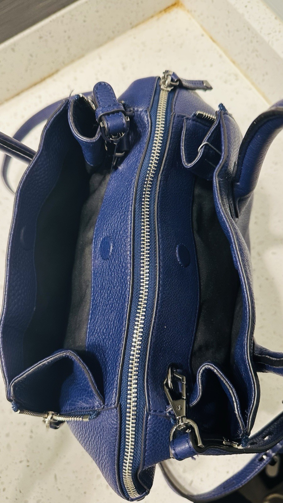 Rebecca Minkoff Mini Perry Leather Dark Blue Crossbody Bag