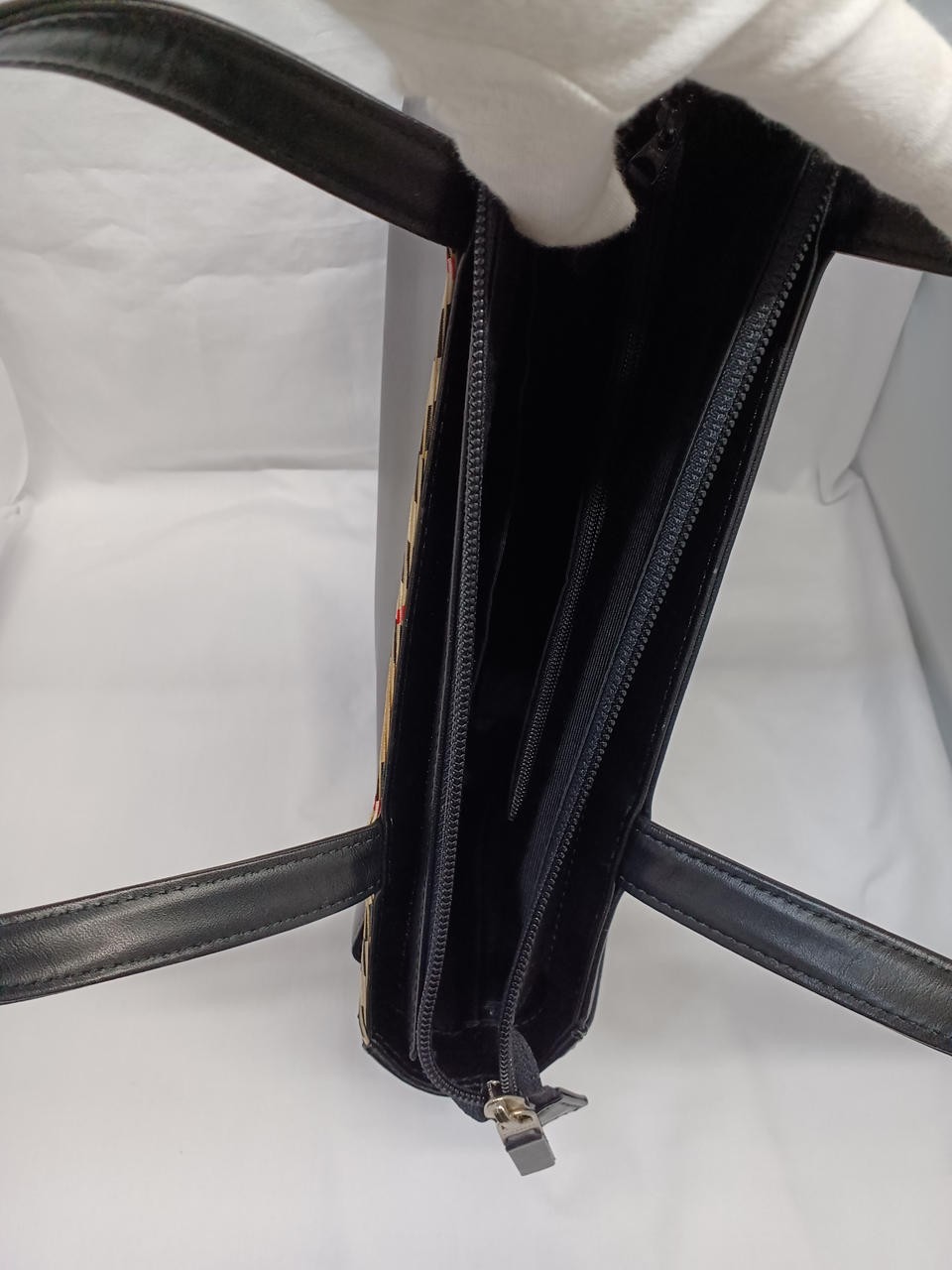 BURBERRY Nova Check Tote Bag 10.6 inch Black