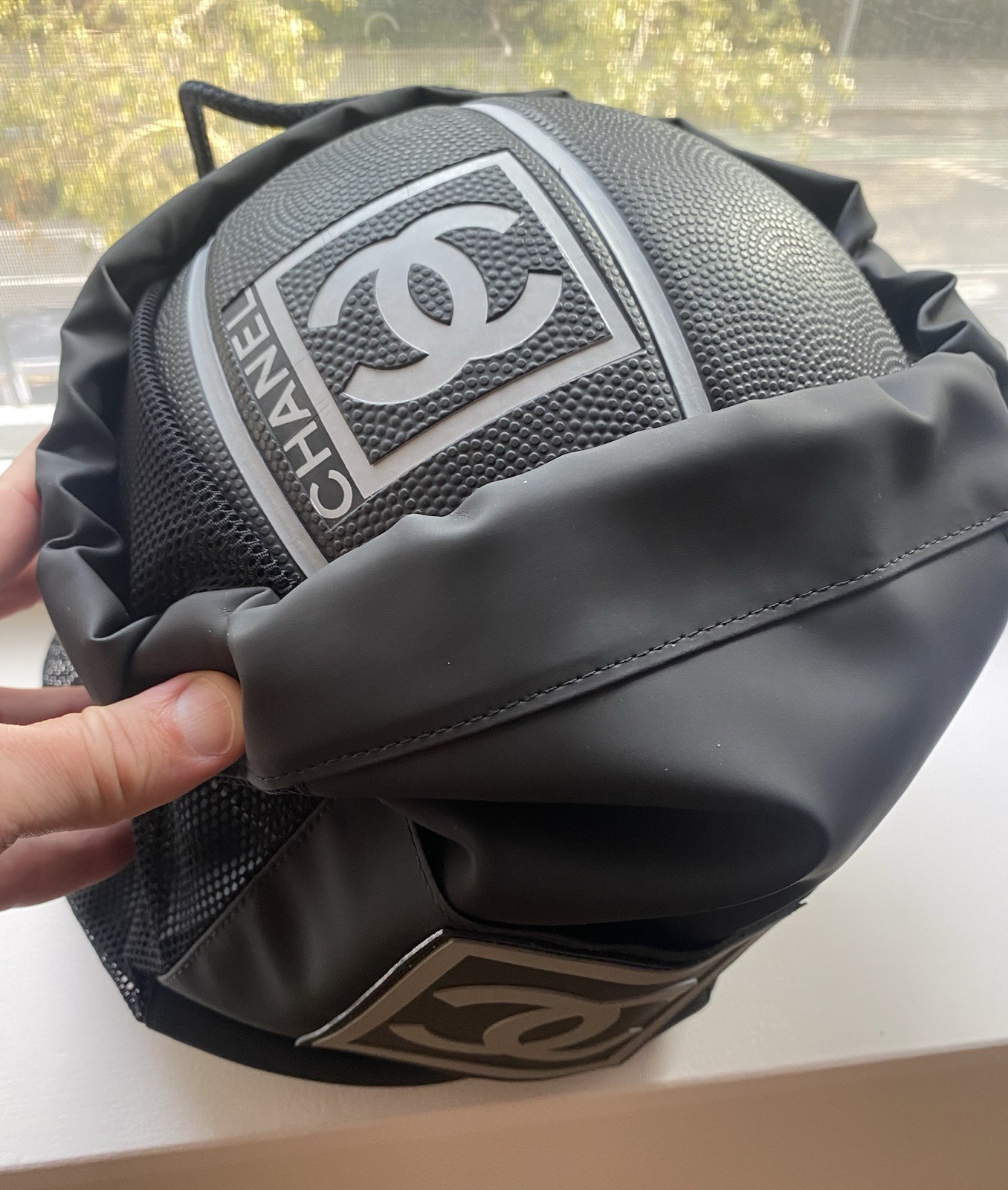 Chanel Basketball With Mesh Carrying Bag