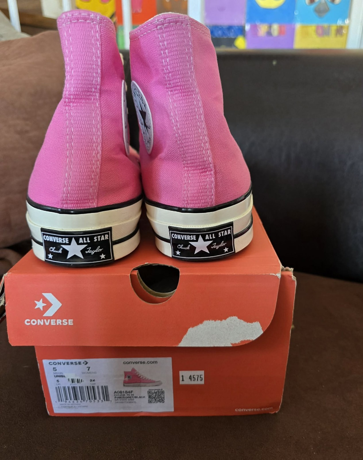 Converse Unisex Adult All Star ’70s High Top Sneakers – Pink, Size Men-5 Women-7
