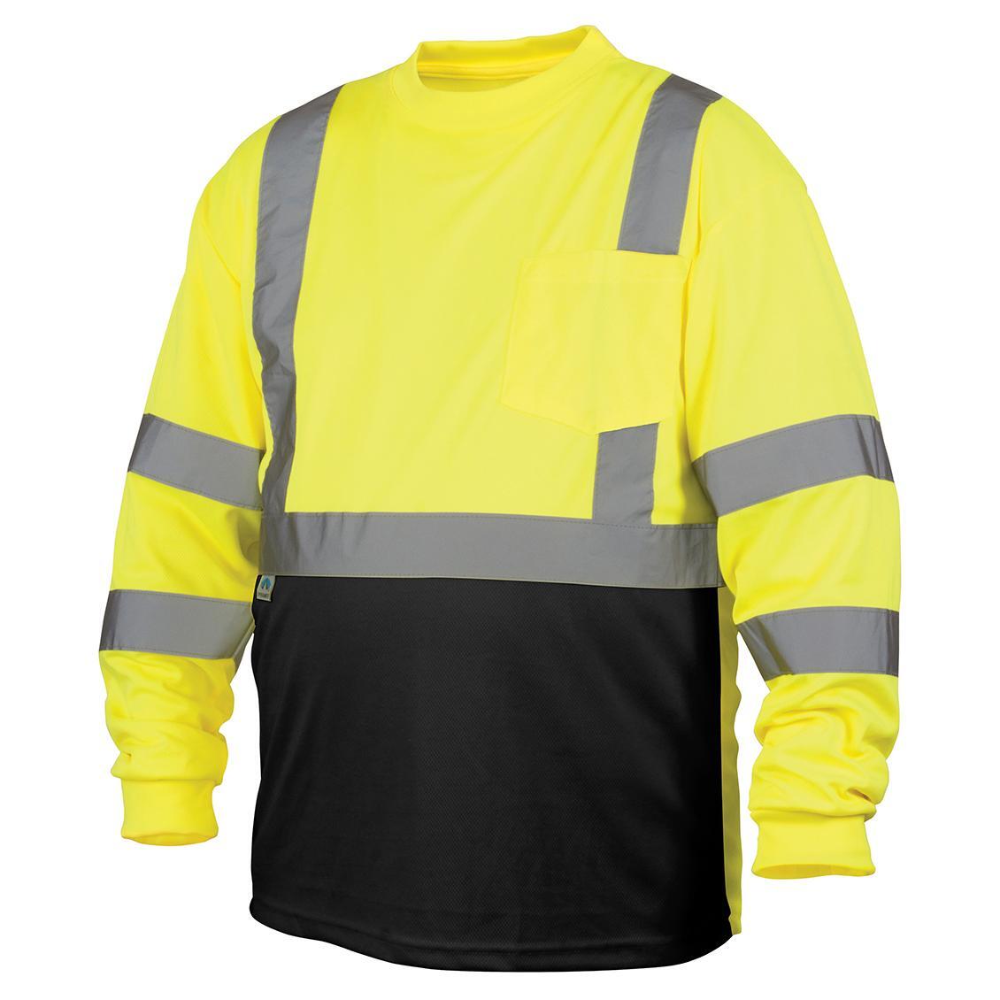 HI VIS ANSI CLASS 3 REFLECTIVE LONG SLEEVE ROAD WORK VISIBILITY SAFETY T SHIRT
