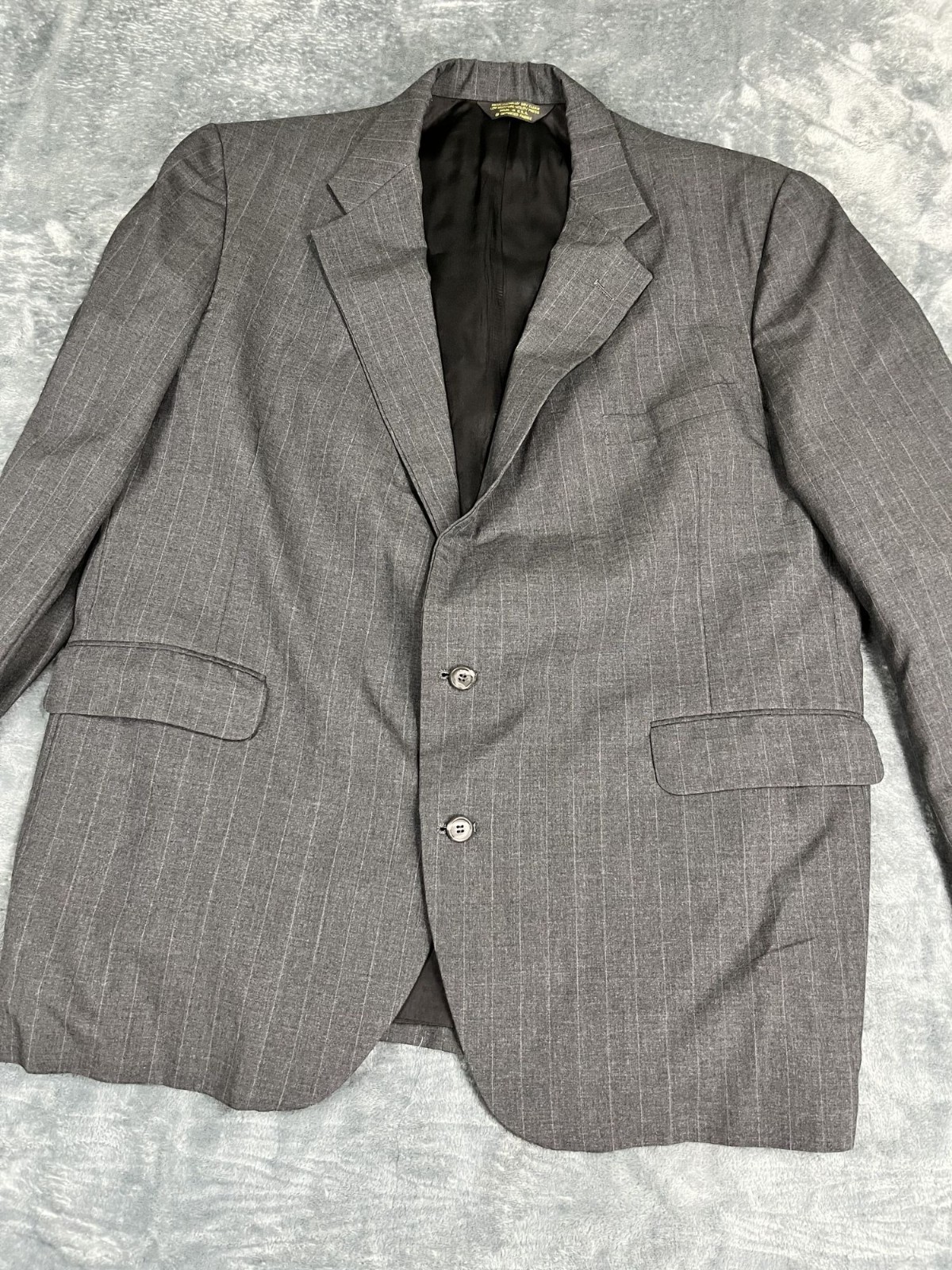 Tailors Row By Deansgate Mens Grey Pinstripe Wool Blazer
