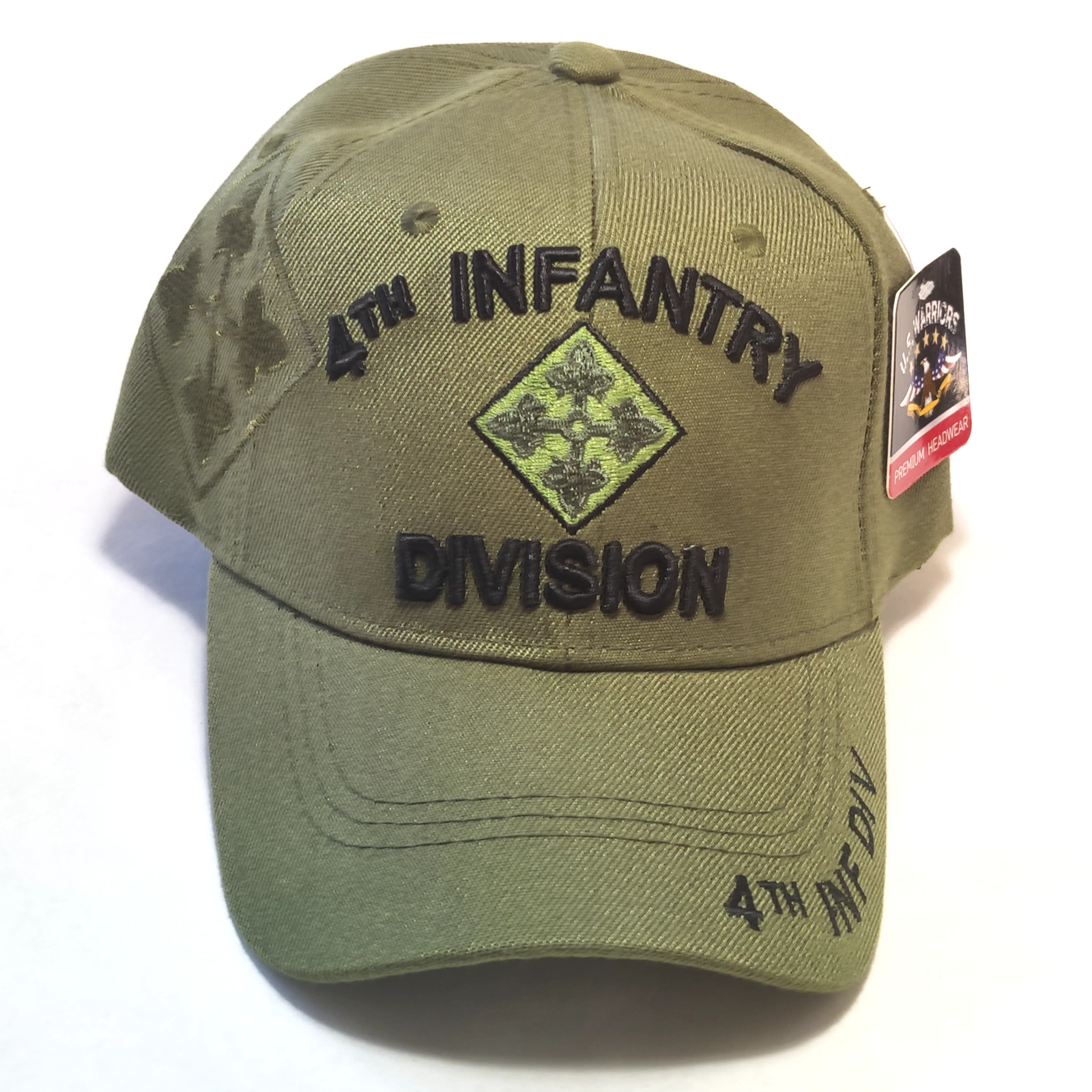 4th infantry division Embroidered Military Green baseball cap New with tags