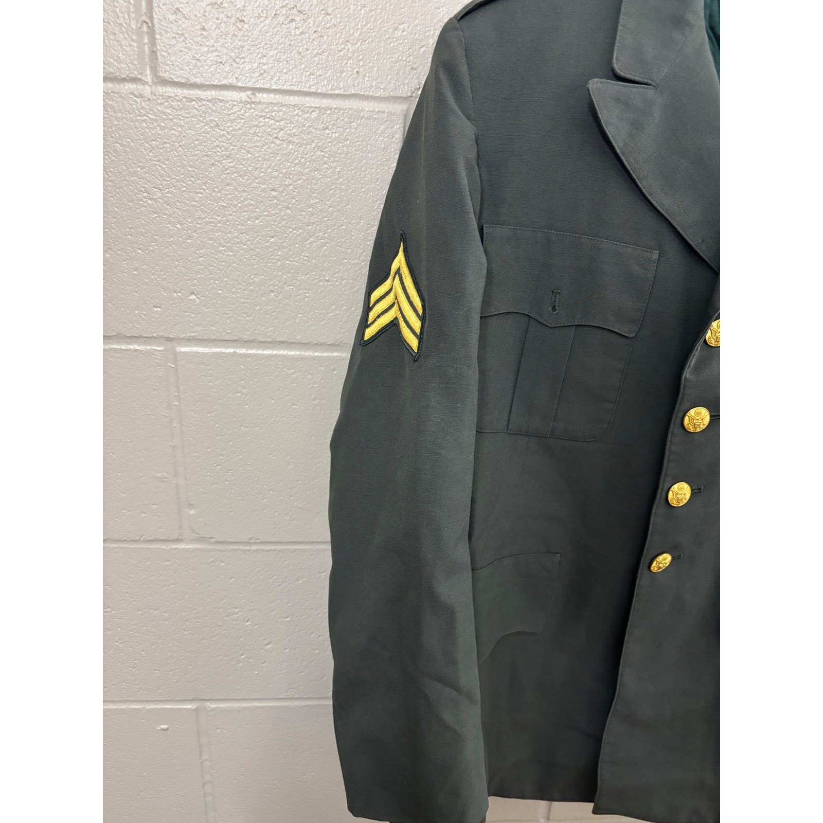 Vintage US Army Dress Green Uniform Jacket 41L 2nd Infantry Division