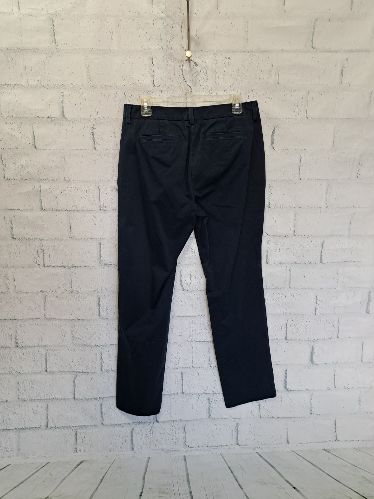 Sz 10 Lands End navy or black cotton straight leg pants