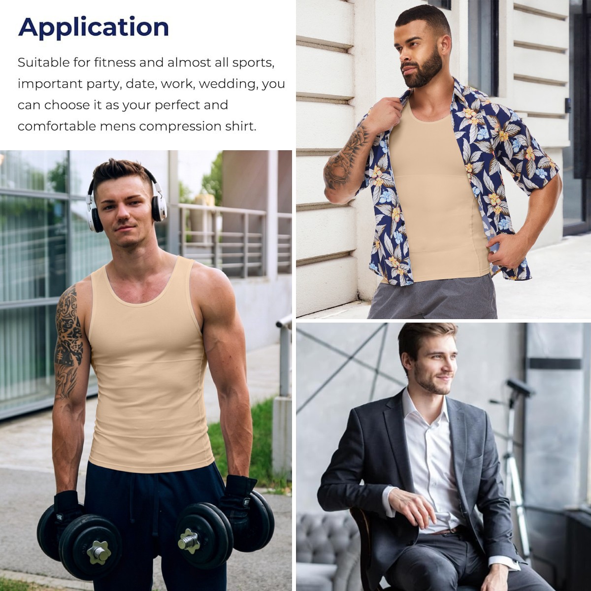 Men Compression Slim Tummy Control Body Shaper Vest Tank Top Shapewear Underwear