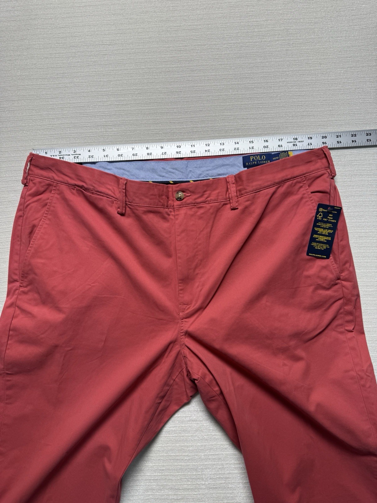 Polo Ralph Lauren Mens Stretch Straight Fit Chino Twill Pants Salmon/Red NWT