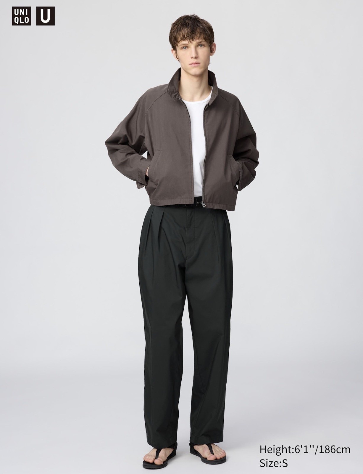 Uniqlo U Cotton Blend Short Blouson Size (S) Small 39 Dark Brown BNWT