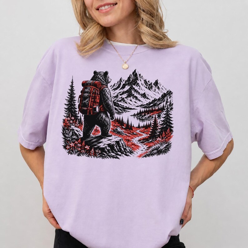 Bear Mountain Hiking Backpacking Comfort Tee Nature Outdoor Graphic