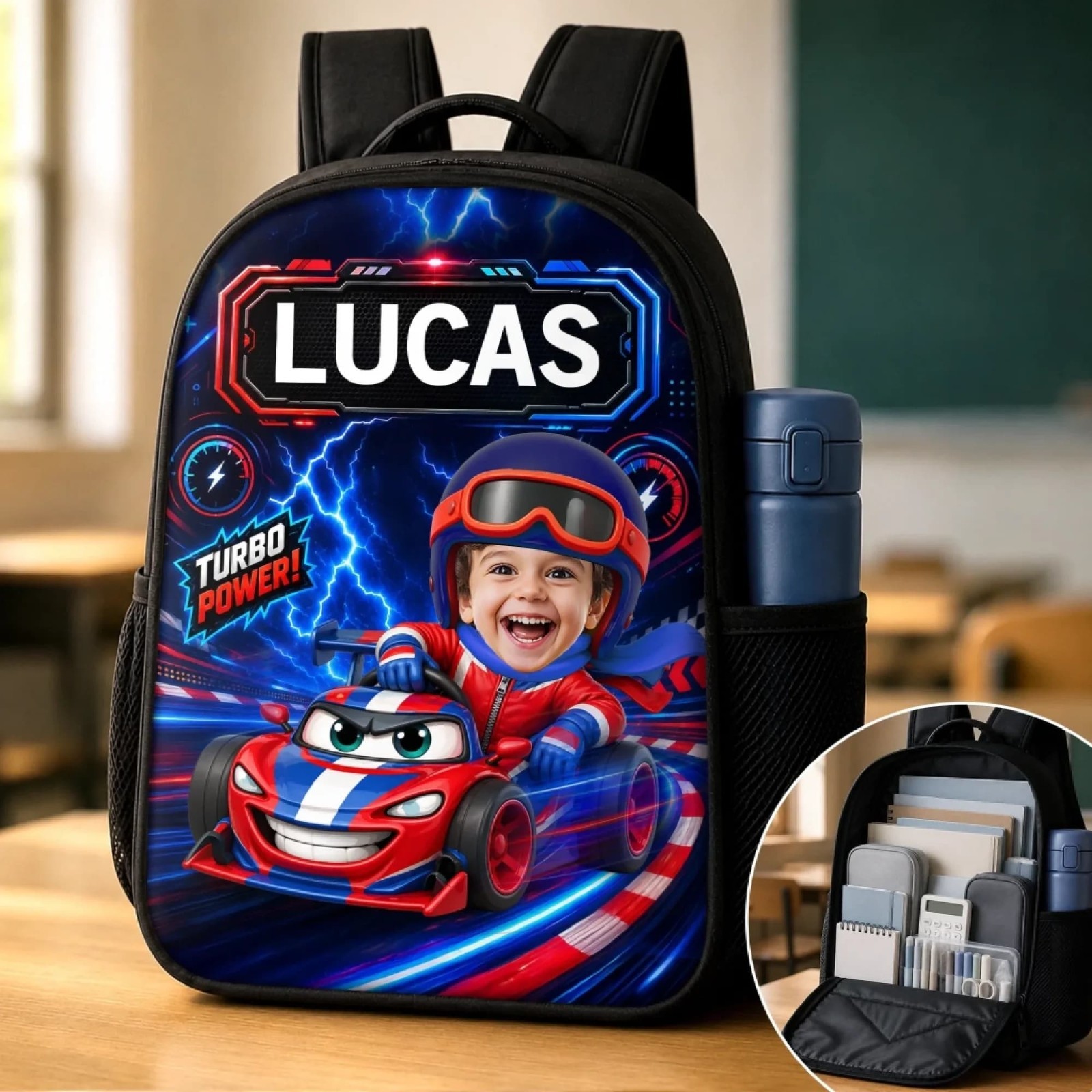 Personalized Kids Backpack, Custom Photo School Bag, Back to School Gift