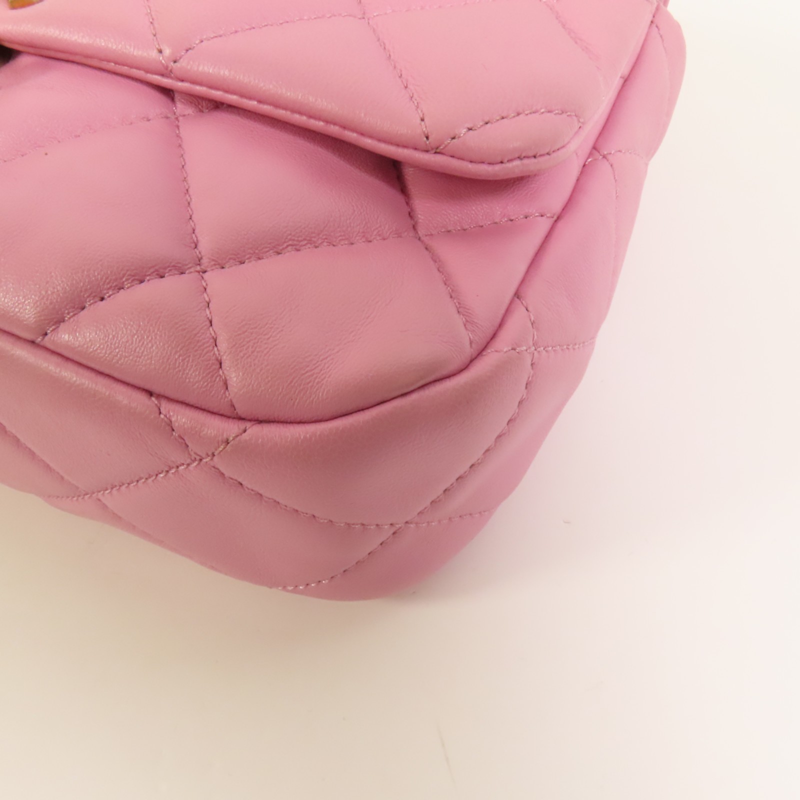 CHANEL CC GHW Chain Shoulder Bag Lambskin Leather Pink