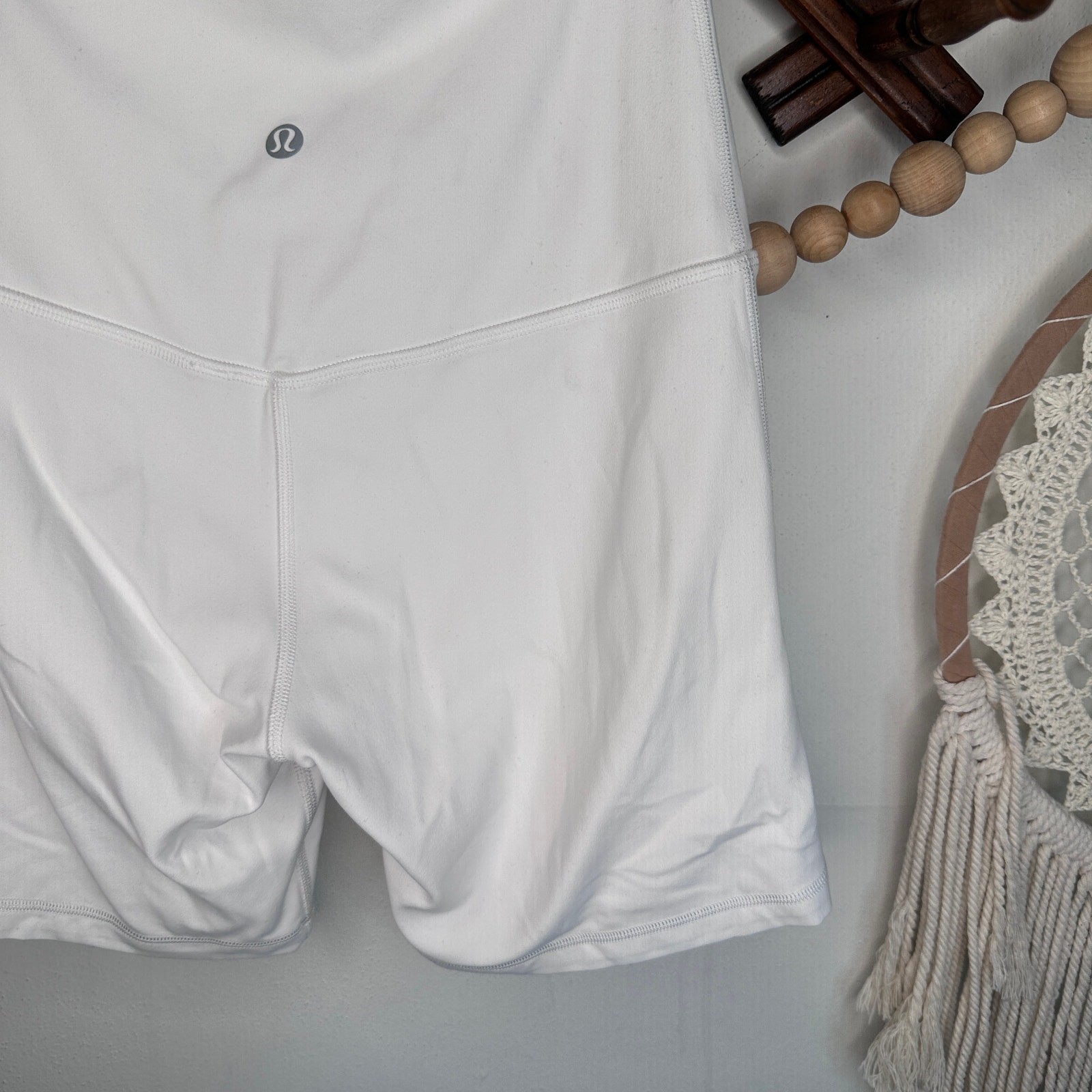 Lululemon Align White Biker Shorts 4