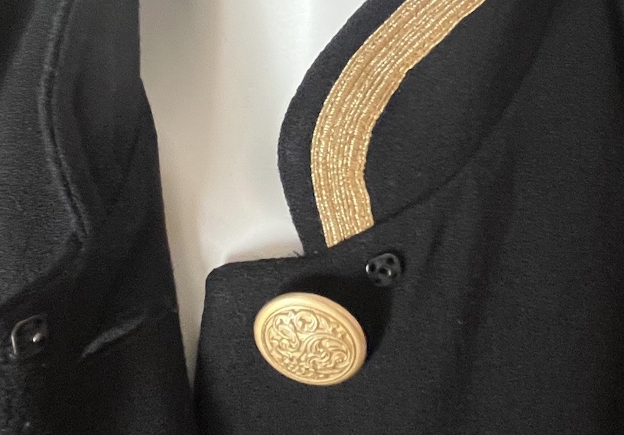 Depeche Mode Vintage Black Wool Blazer Gold Buttons/Stripes Size 10