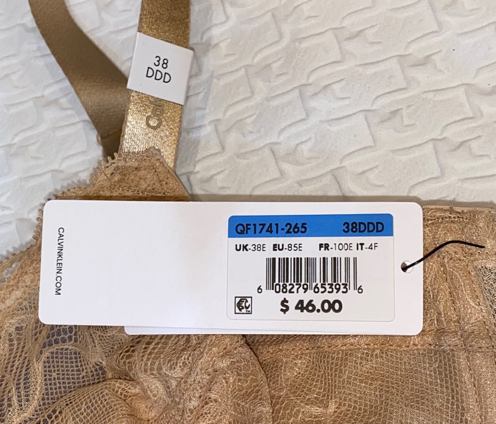 CALVIN KLEIN Seductive Comfort Lace Bare Nude Unlined Bra Womens 36 38 40 42 44