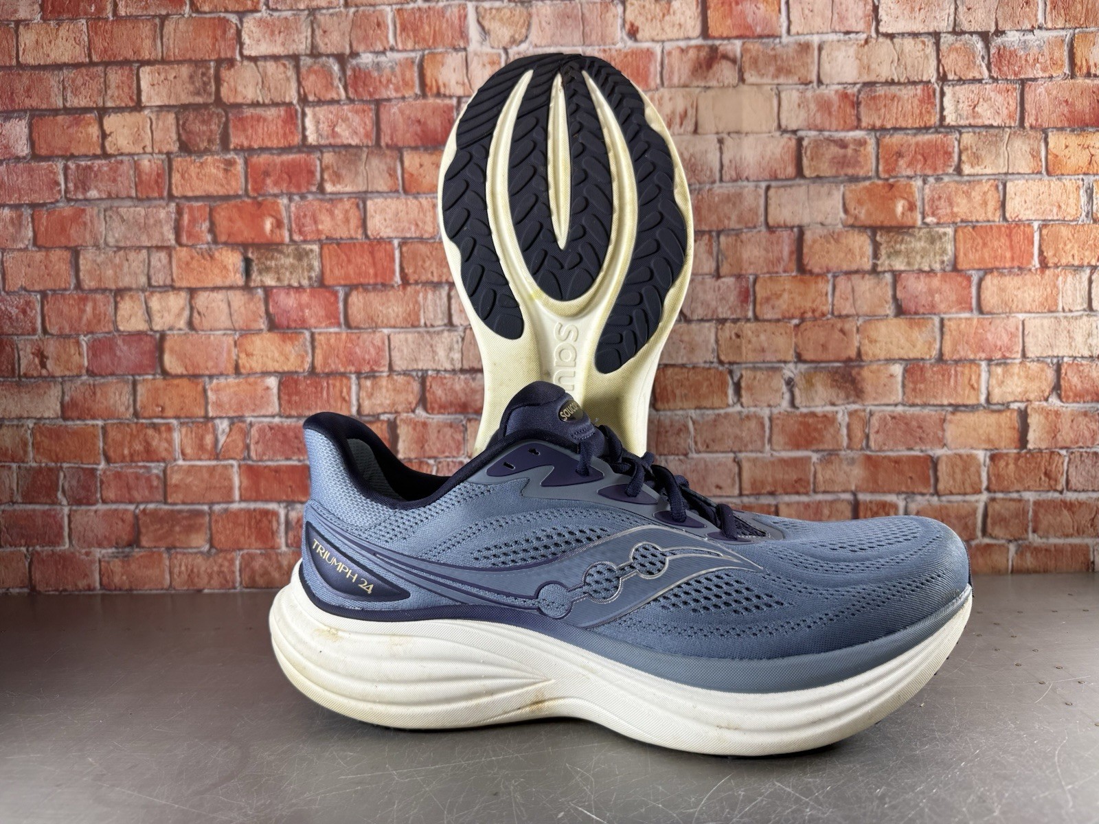 Saucony Triumph 24 Neutral Cushioned Men’s 12 Blue Running Sneakers Shoes⚡️