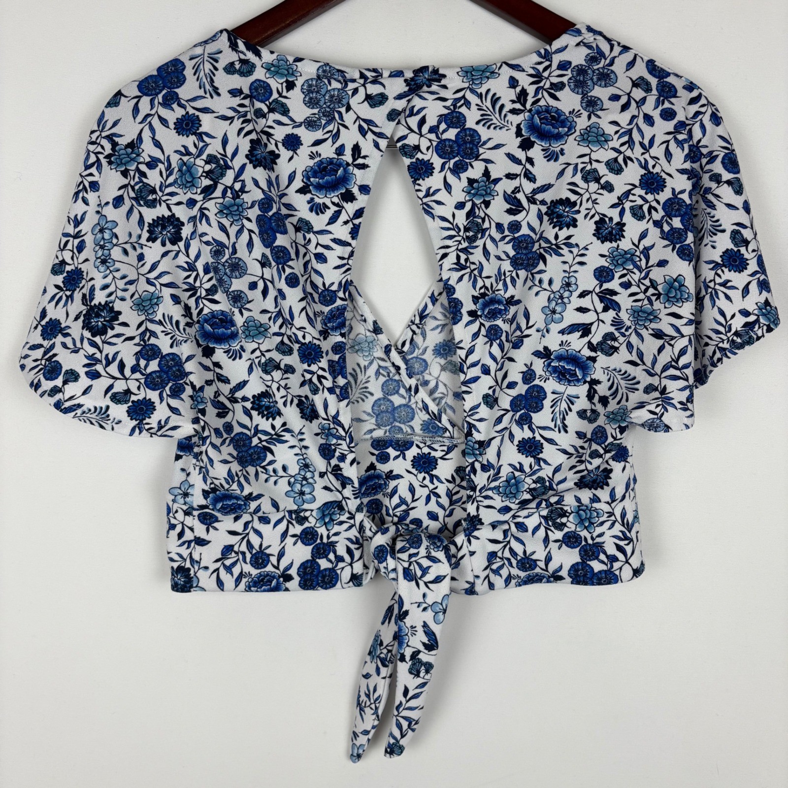 H&M Divided Floral Crop Top Tie Back
