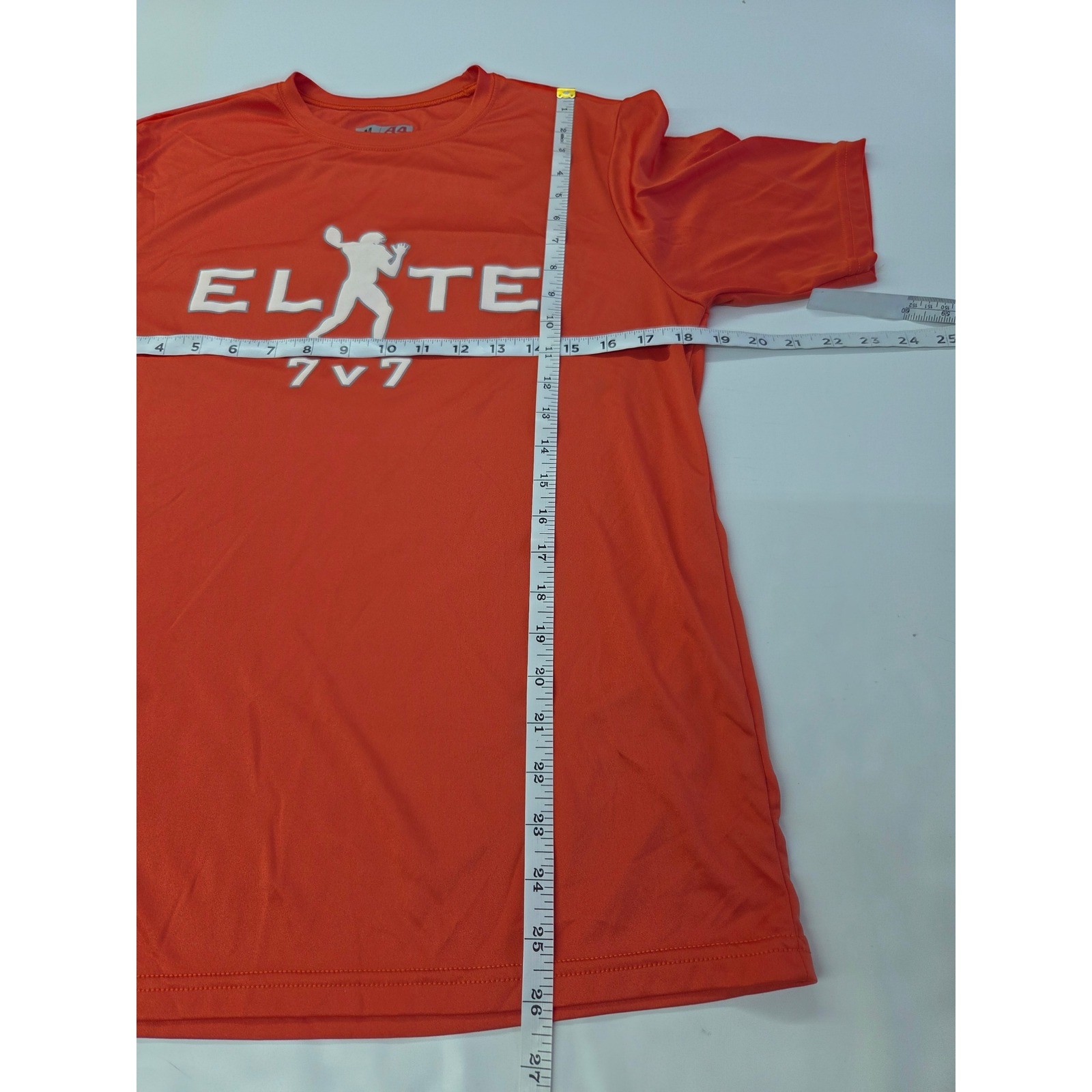 A4 Elite 7v7 Shirt Mens Medium Orange Graphic Cooling Performance Tee N3142