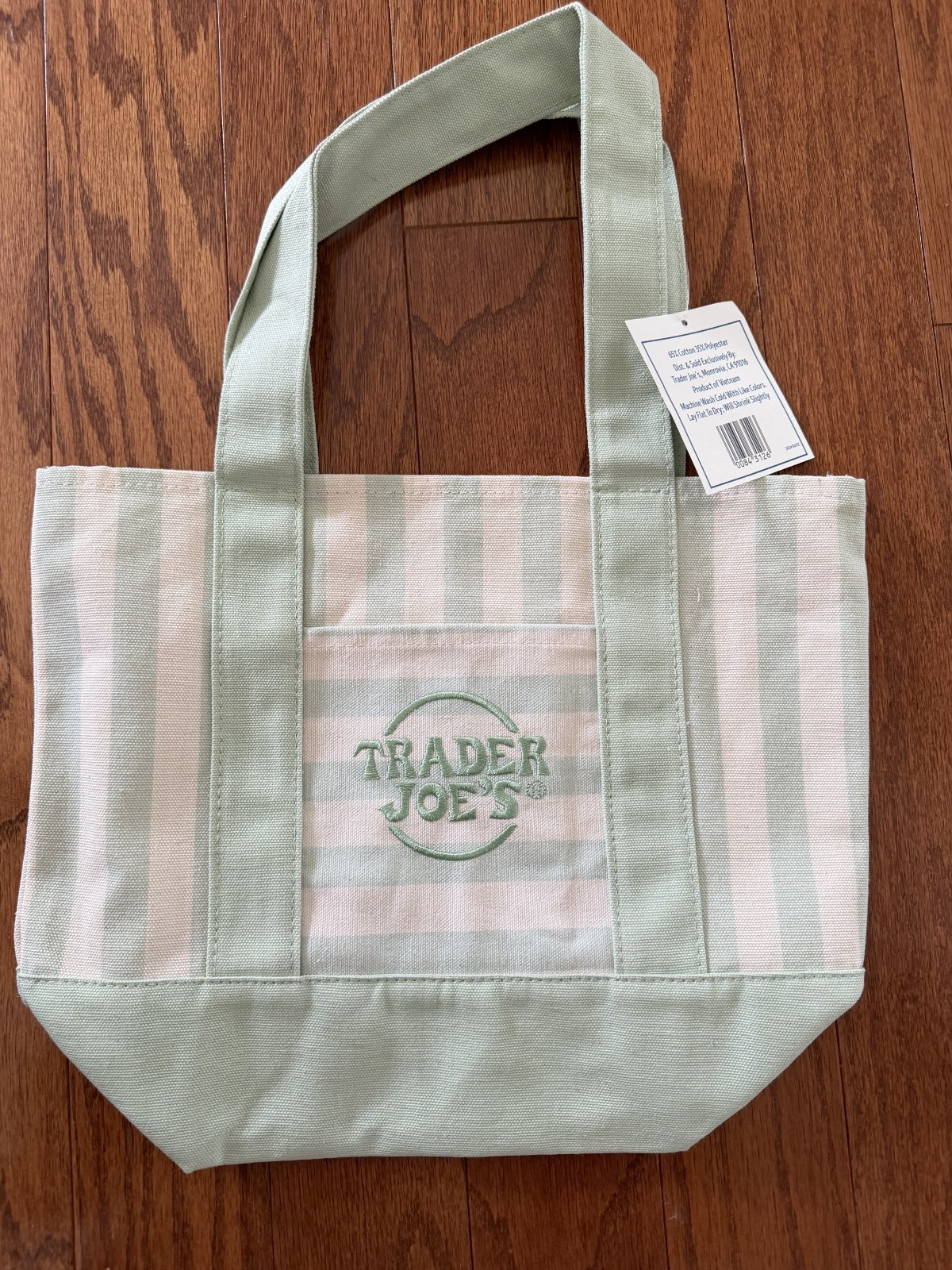 Trader Joe’s Mini Pastel Striped Canvas Tote Bag Set of 4 NWT 2026 Spring Mini