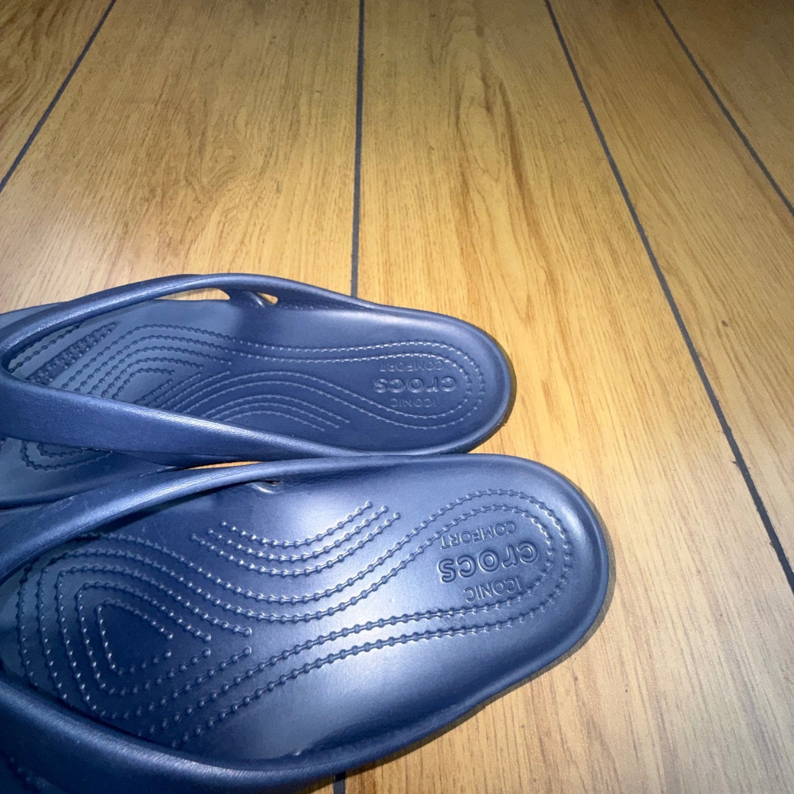 Crocs Kadee II Flip Flops Navy Blue Womens 10 Sandals 202492-410
