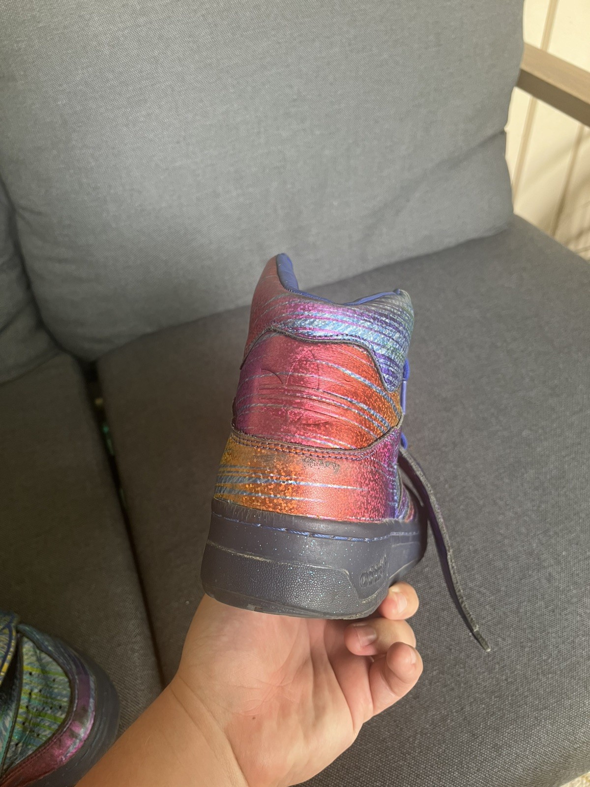 Adidas Js Wings Jeremy Scott Rainbow Foil Q23650 Vintage Sz 13
