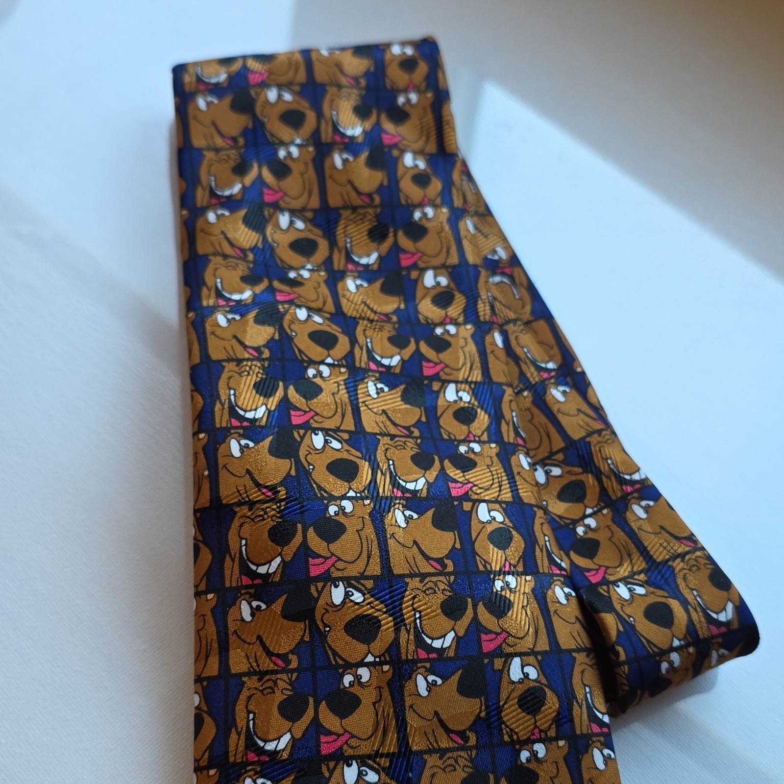 Scooby-Doo! Men’s Cartoon network Neck Tie Blue Brown Logo Print 1998