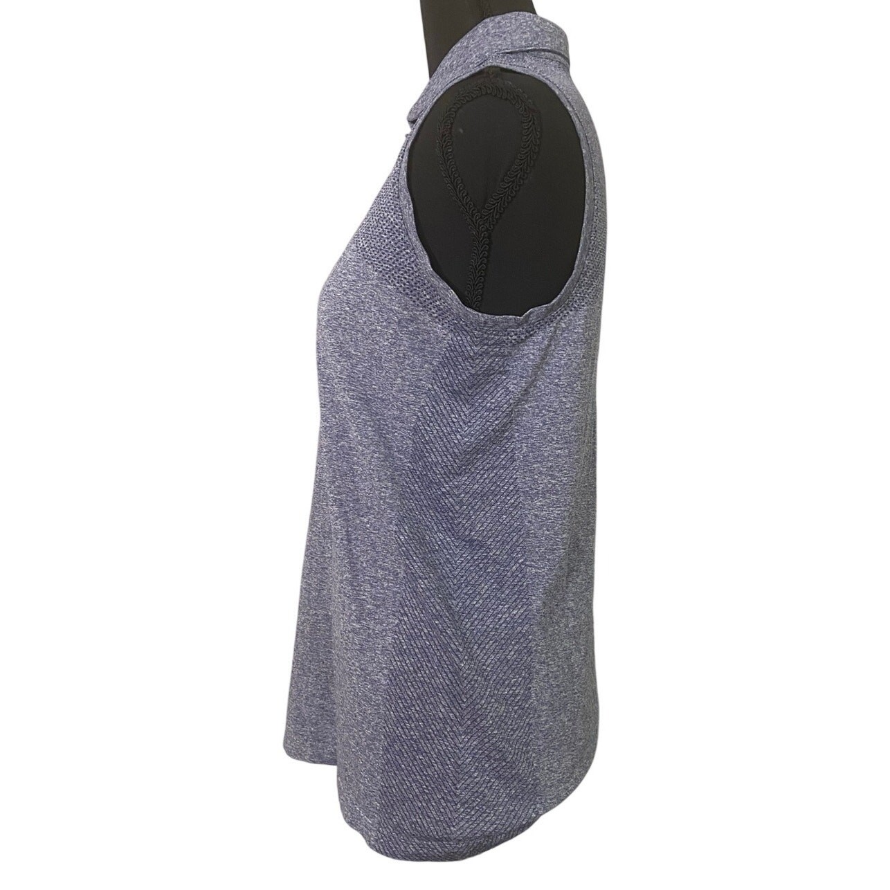Slazenger Golf Sleeveless Polo Top Blue Heather Mesh Performance Med Athleisure