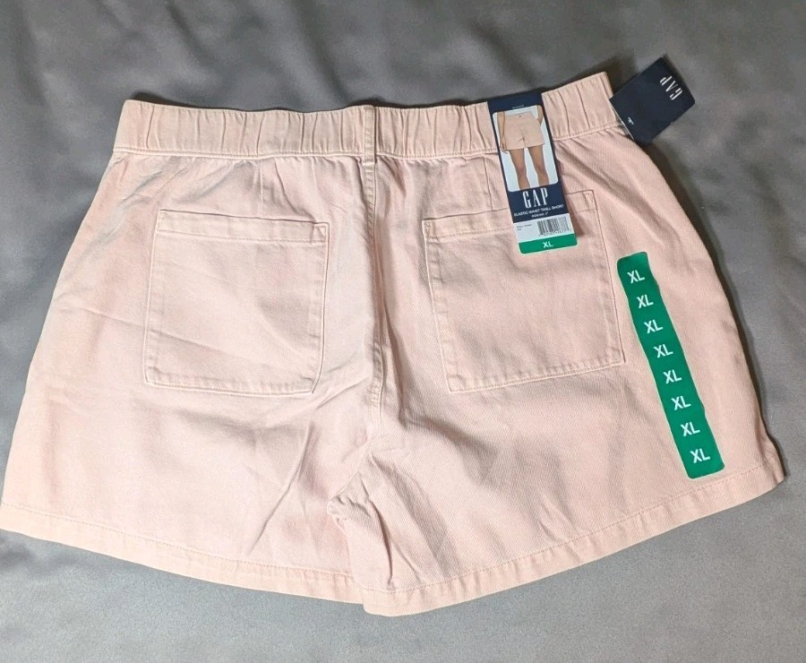 Gap Women’s Twill Short Button Zip Fly Elastic Back Waistband Patch Pockets XL