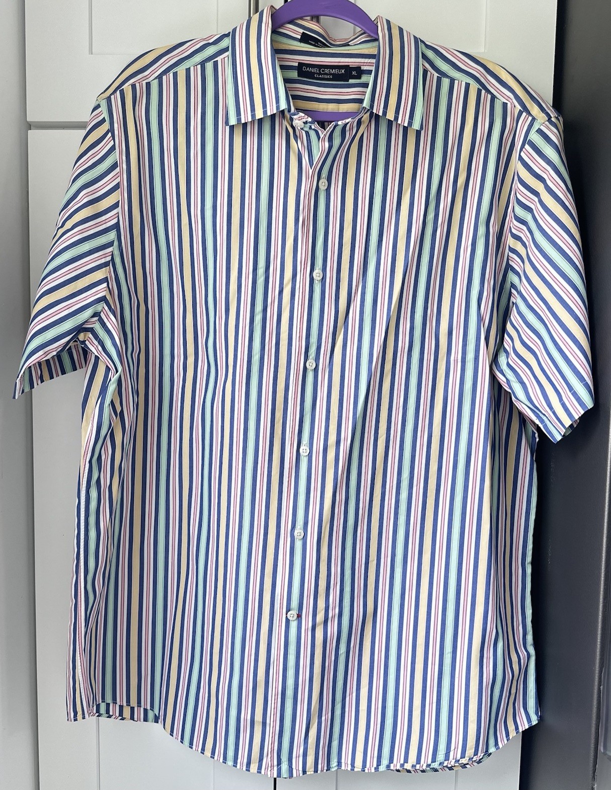 Daniel Cremieux Classics Shirt Mens XL Multicolor Stripe 100% Cotton Button Down