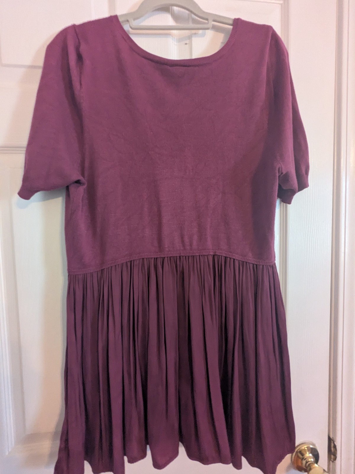 Torrid Plum Mixed Fabric Peplum Blouse Size 2