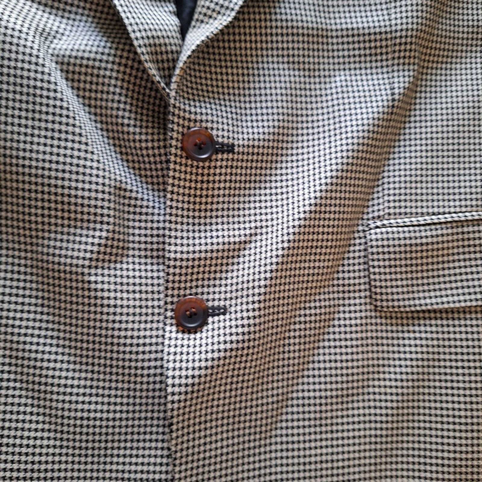 Blazer 46R Sport Coat Jacket 52% Silk 48% Wool Hounds-Tooth Academia Classic