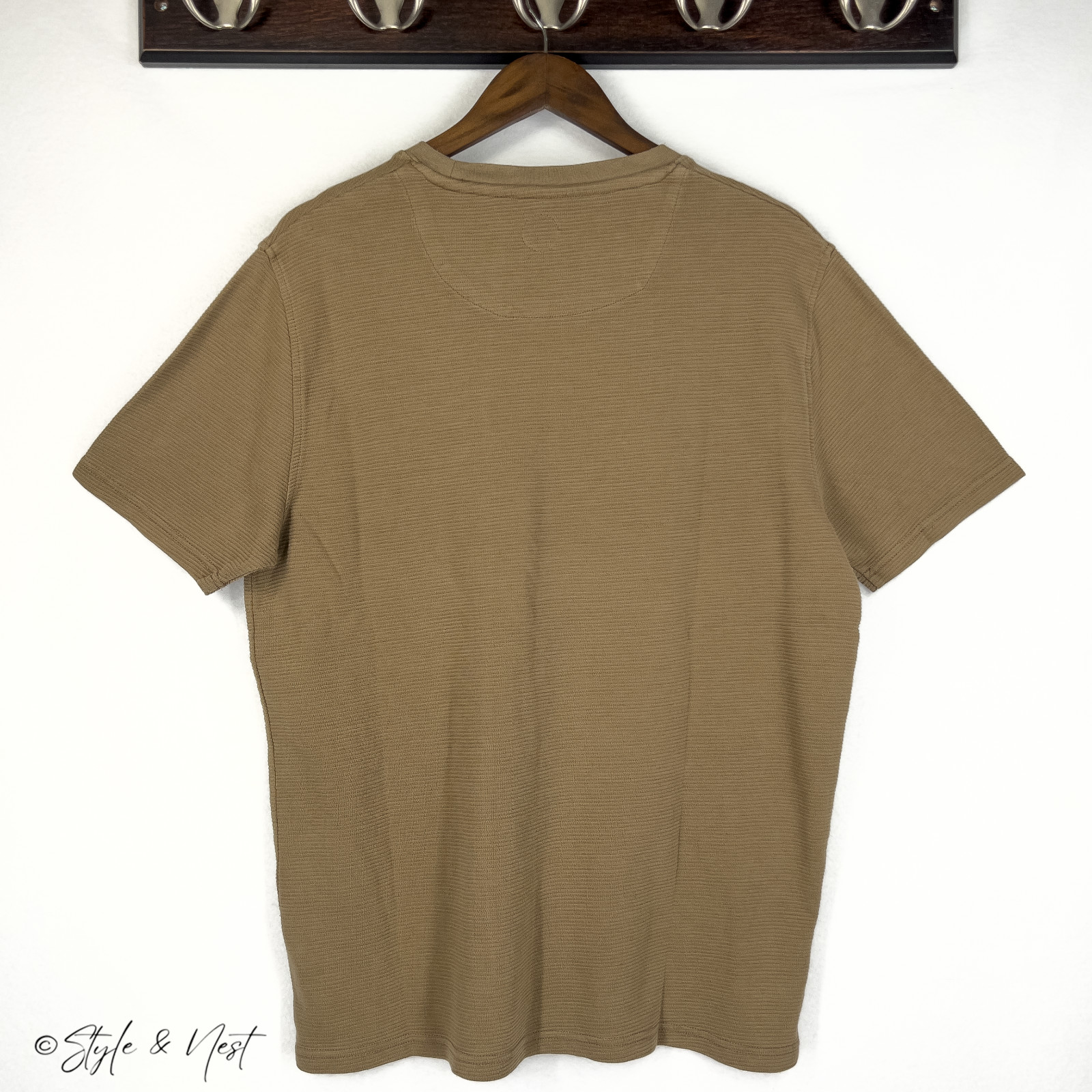 Common People Waffle Knit Tee Medium Coco Brown Cozy Ribbed