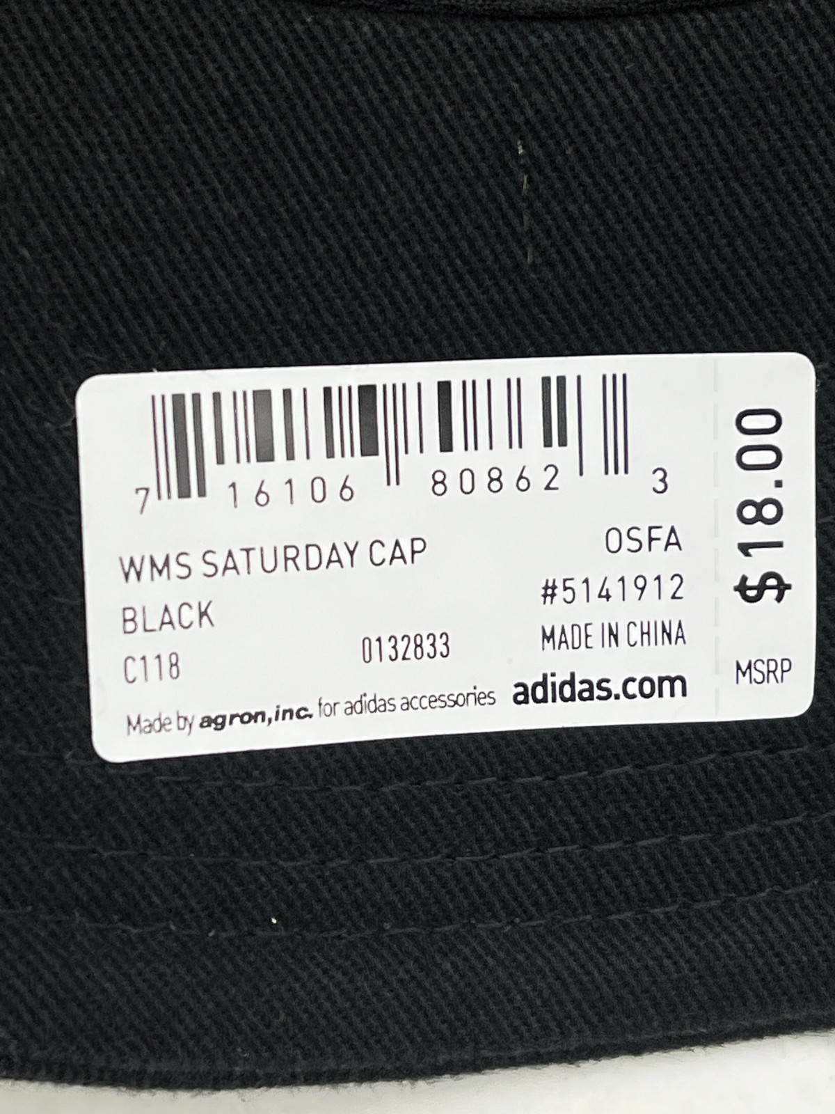 Adidas Women’s All Black Adjustable Climalite Saturday Cap One Size Fits All