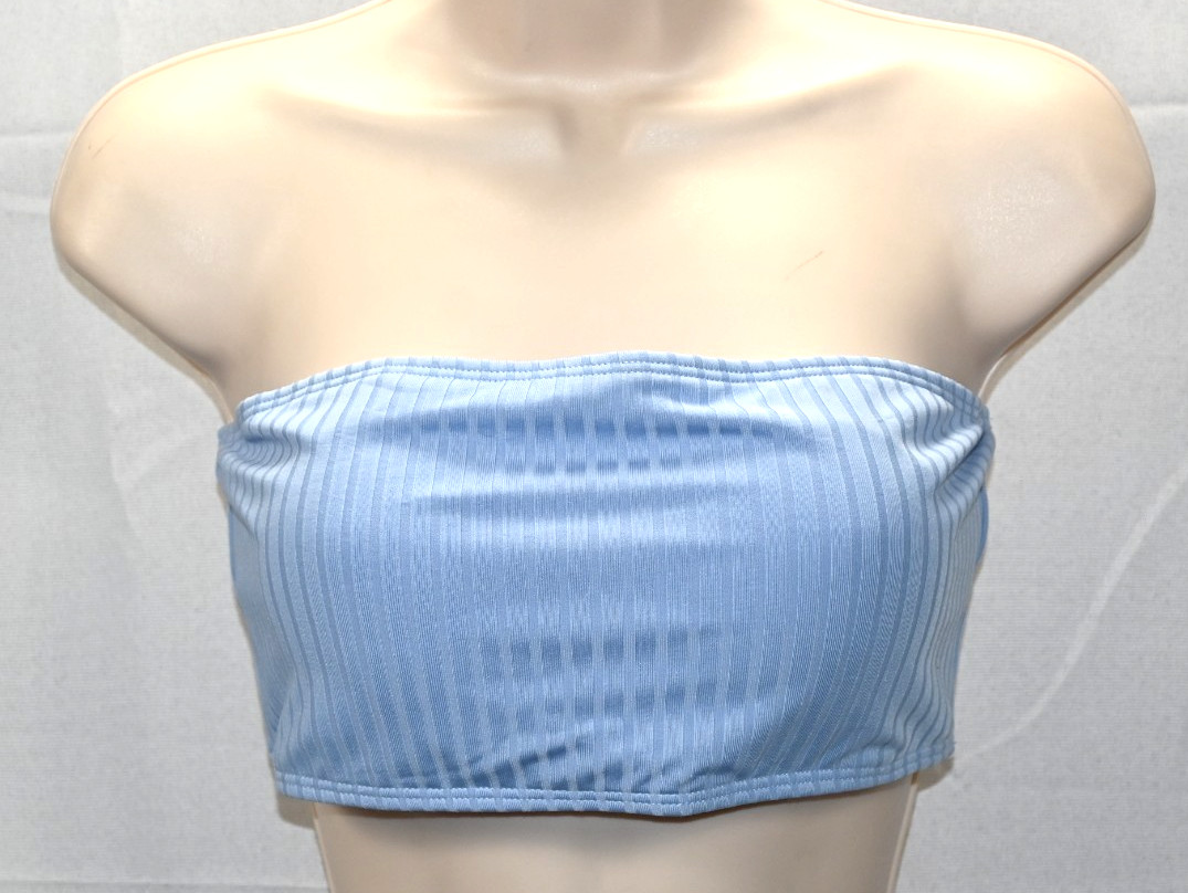 Baby Blue Padded Tube Top Size L Removable Pads 82% Polyamid 18% Elathane